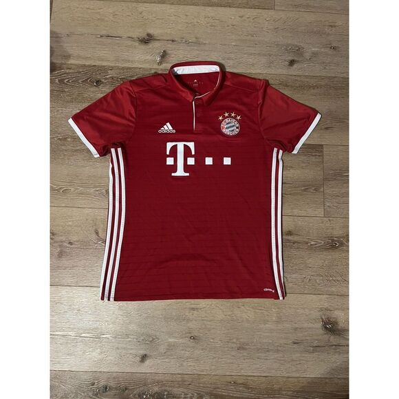 Adidas Mens Red 2016-2017 FC Beyern Munich Jersey Size Large Climacool - Picture 1 of 3